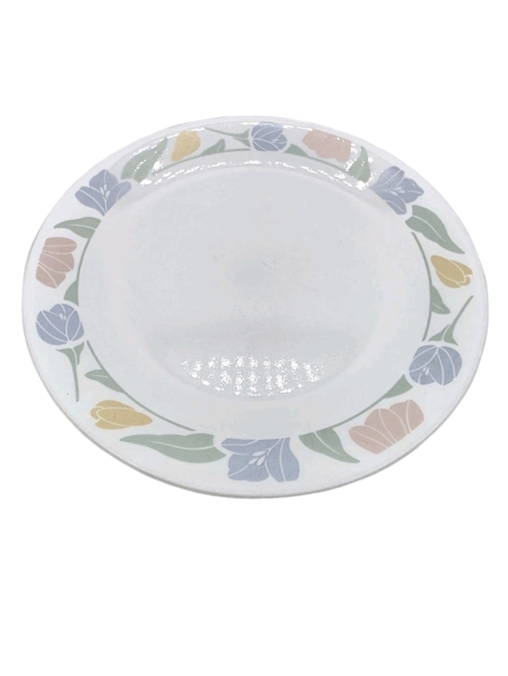 Vintage Corelle Friendship 10.25" dinner plates 4 PIECE SET White Blue Tulips